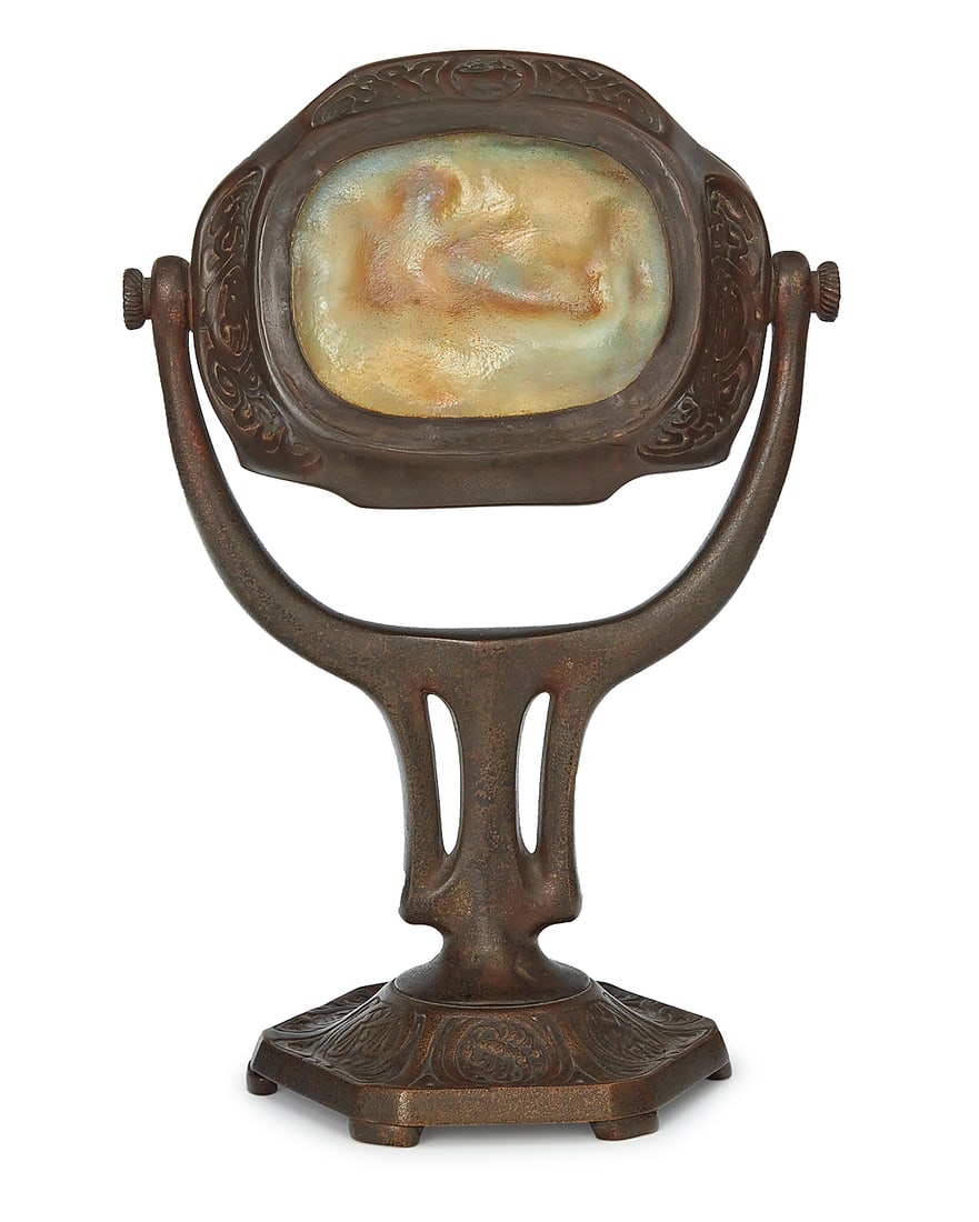 A Tiffany Studios turtleback tile 'Zodiac' table lamp - 4