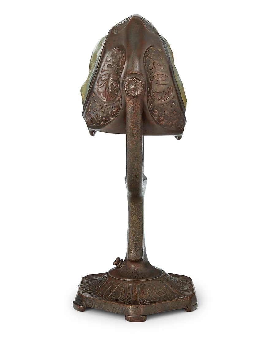 A Tiffany Studios turtleback tile 'Zodiac' table lamp - 7