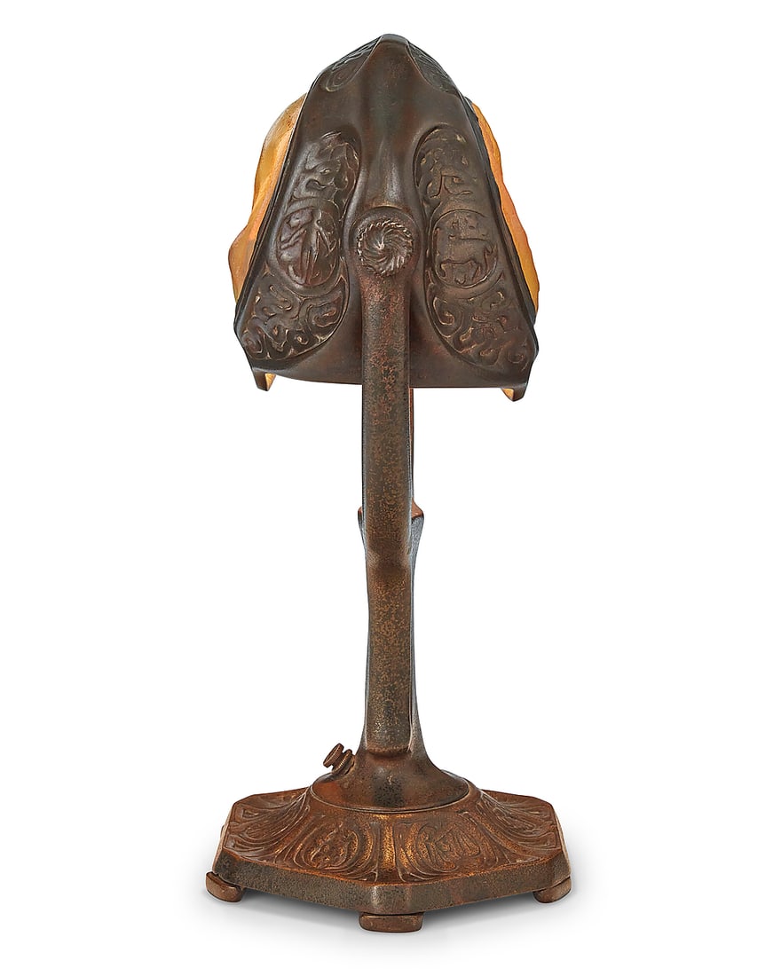 A Tiffany Studios turtleback tile 'Zodiac' table lamp - 8