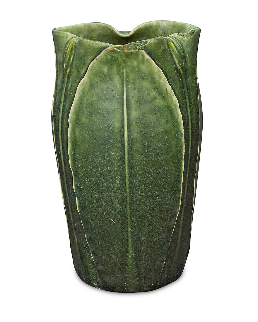 A Grueby Faience Company two color glazed earthenware vase (1 of 5)