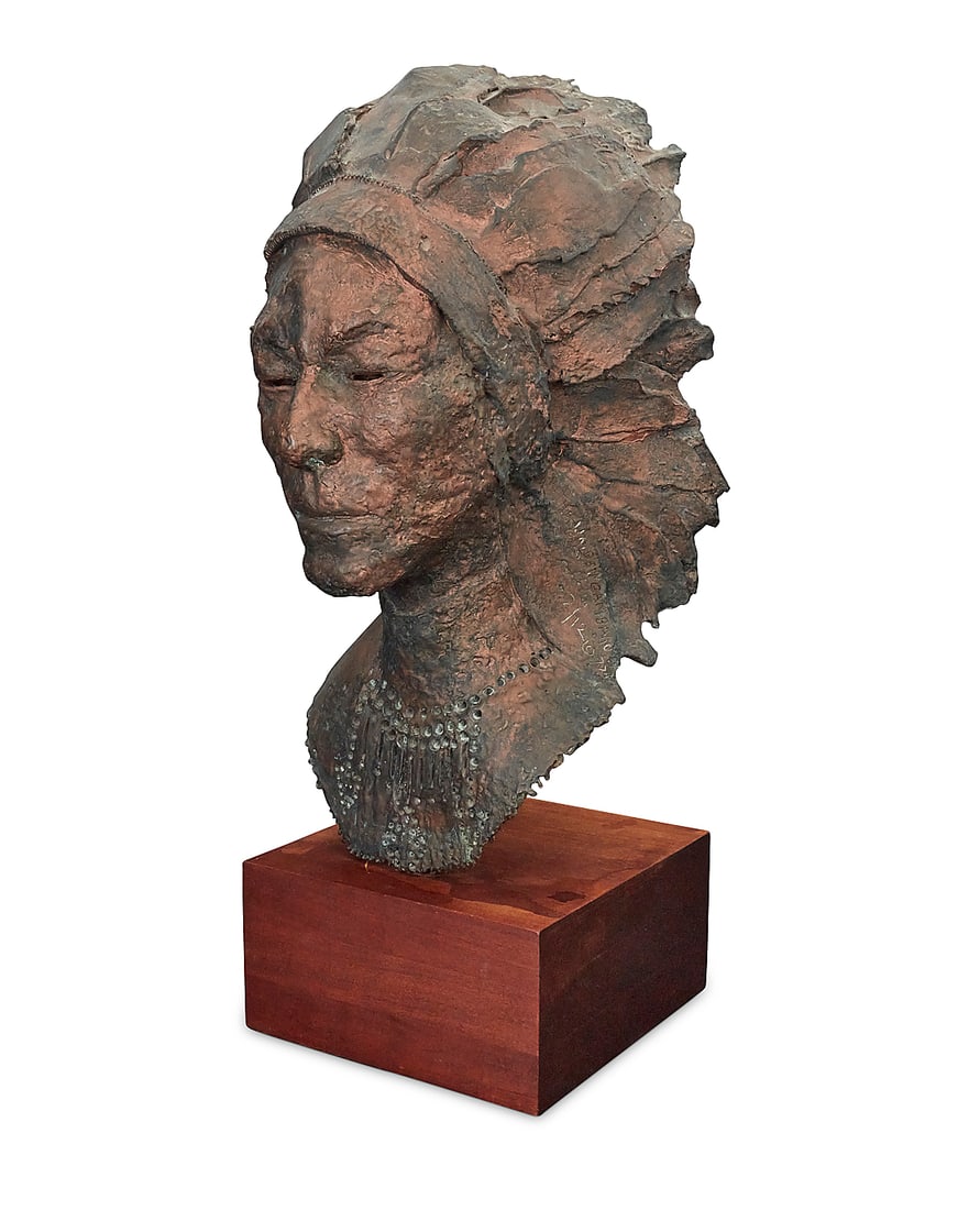 Retha Walden Gambaro (1917-2013), Bust of a Native American, 1977 (1 of 5)