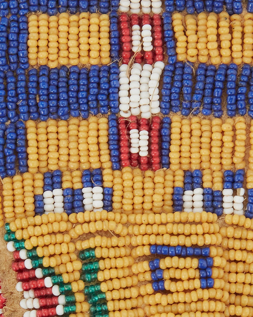 A Plains beaded hide knife sheath - 3