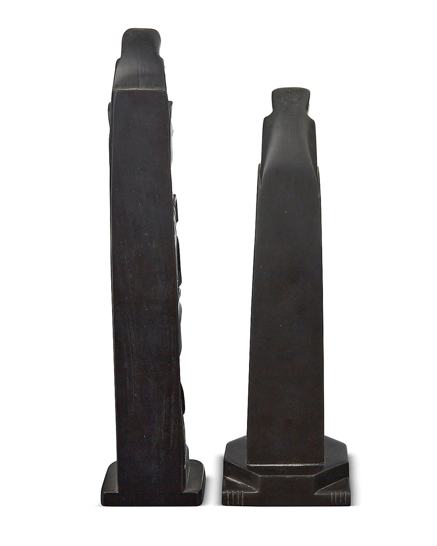 Two carved model totem poles - 5