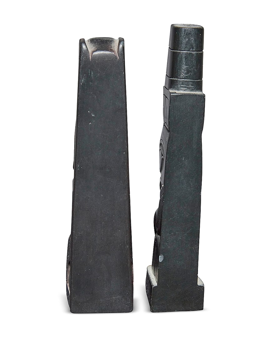 Two carved model totem poles - 5