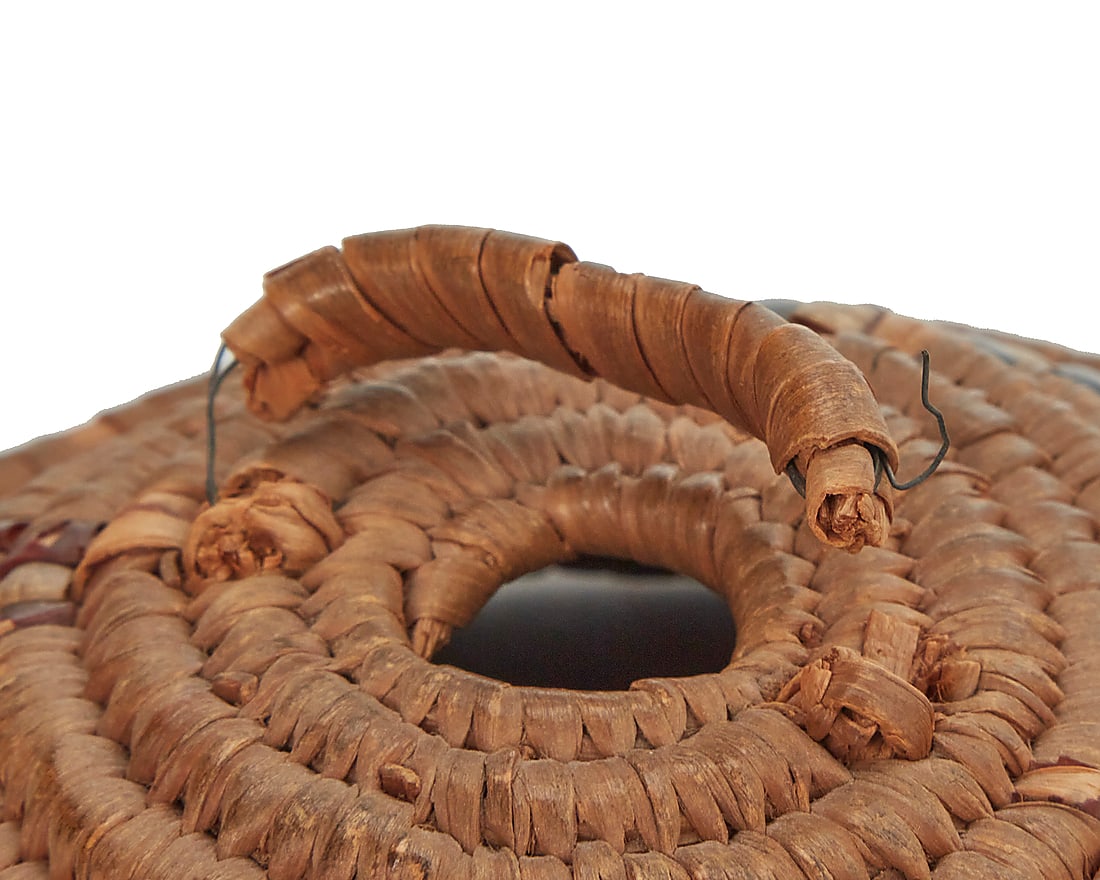 Three Salish polychrome lidded baskets - 3