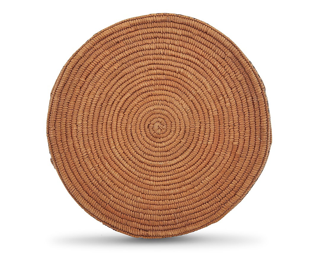 Three Salish polychrome basketry trays - 5