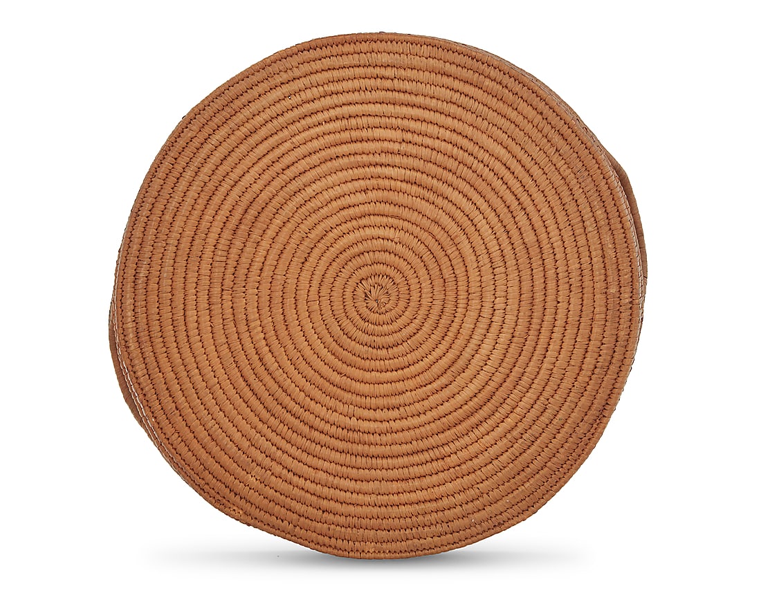 Three Salish polychrome basketry trays - 7