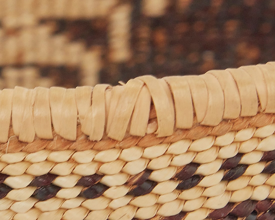 A Pit River polychrome basketry bowl - 6