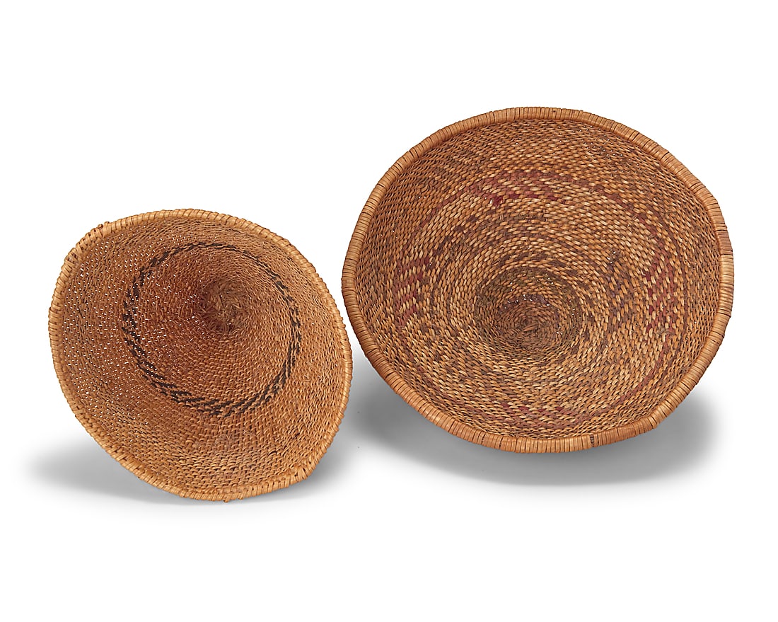Four Western polychrome twined baskets - 3