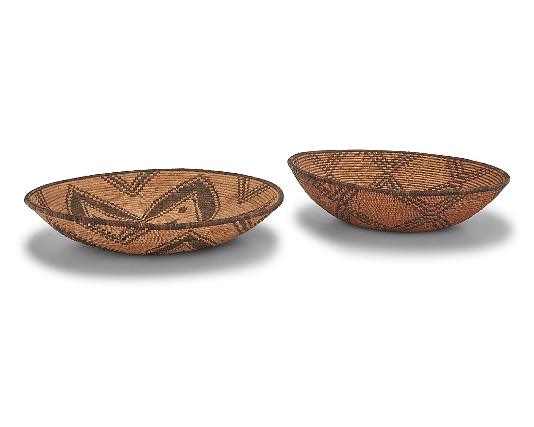 Two Western Apache basketry trays - 2