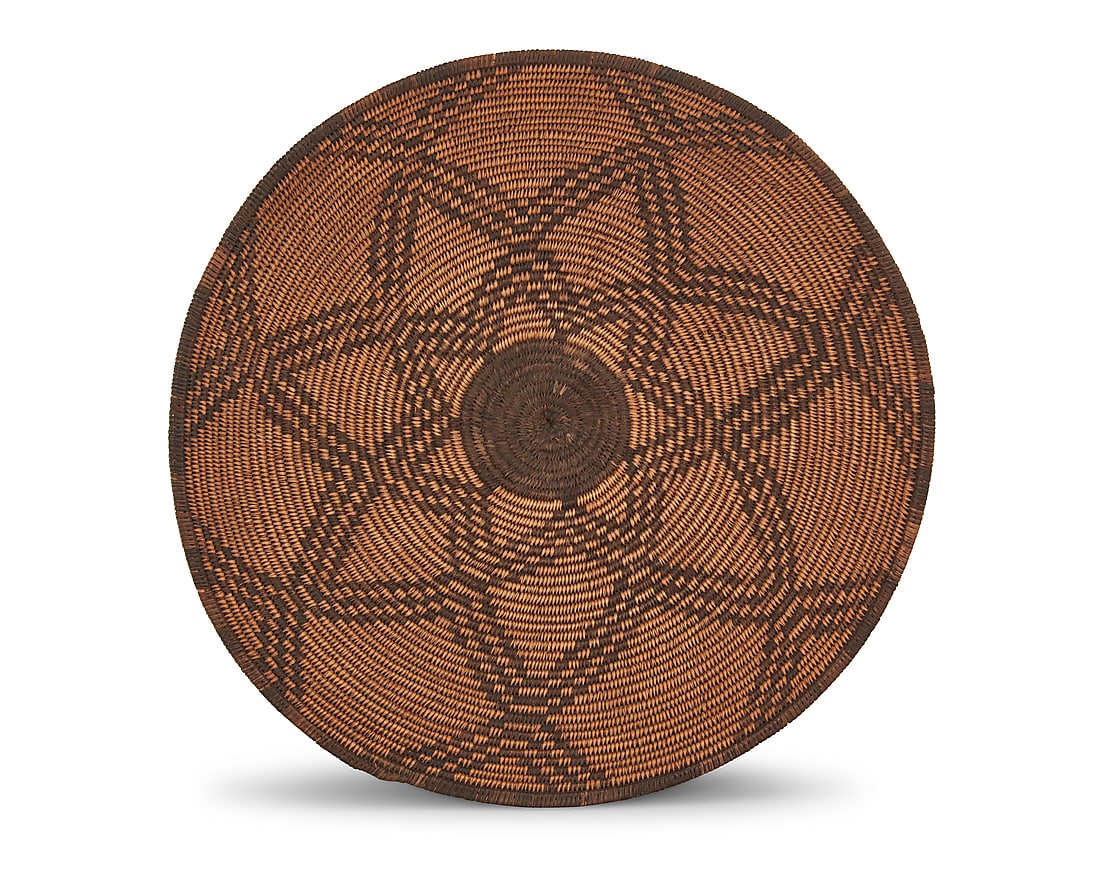 Two Western Apache basketry trays - 5
