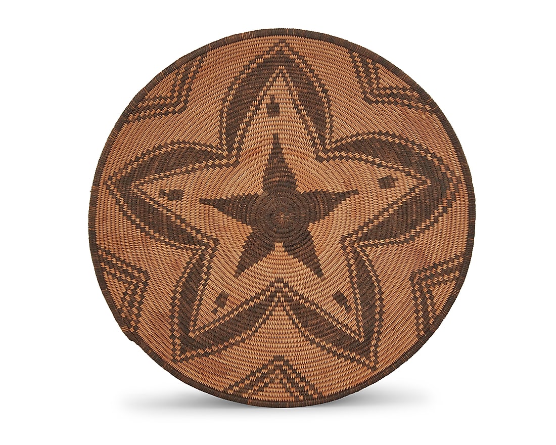 Two Western Apache basketry trays - 7