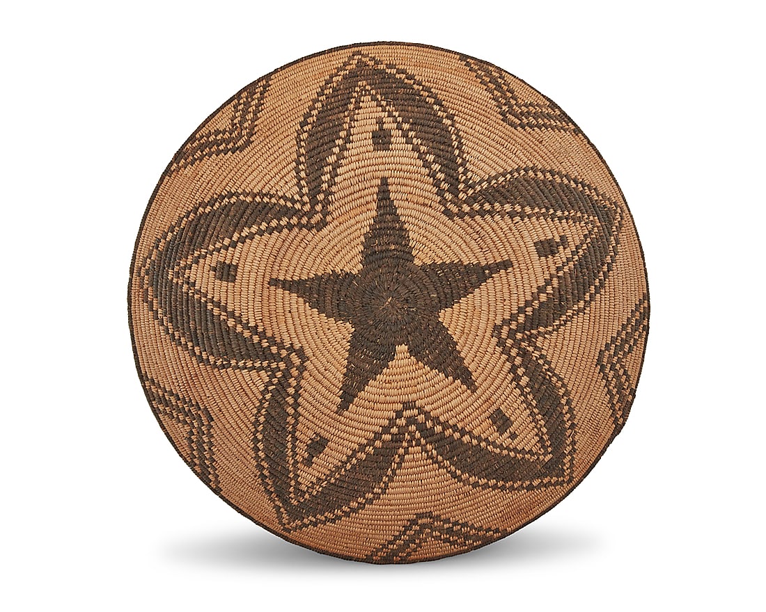 Two Western Apache basketry trays - 8