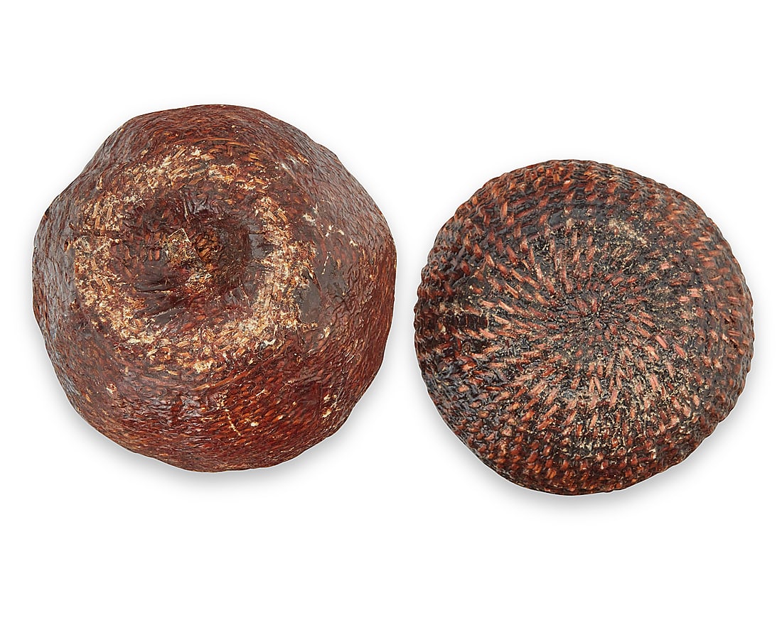 Two Apache pitch-sealed basketry vessels - 4