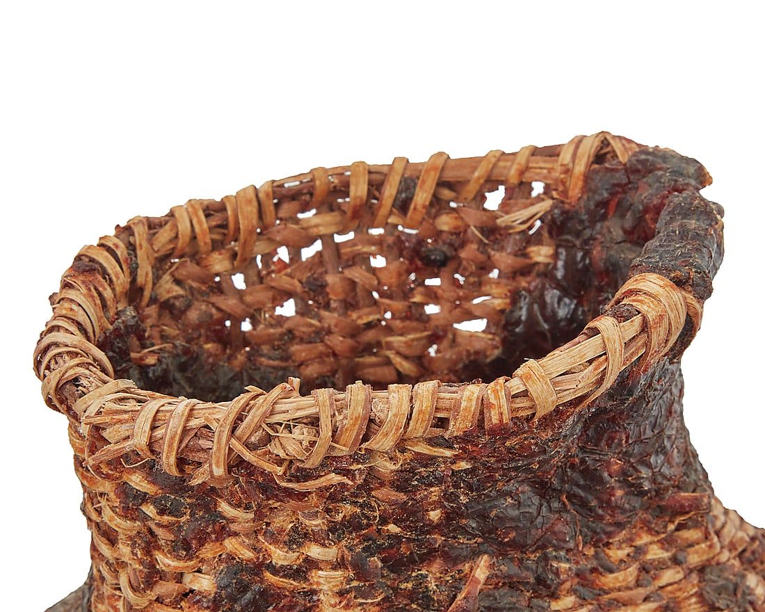 Two Apache pitch-covered basketry vessels - 5