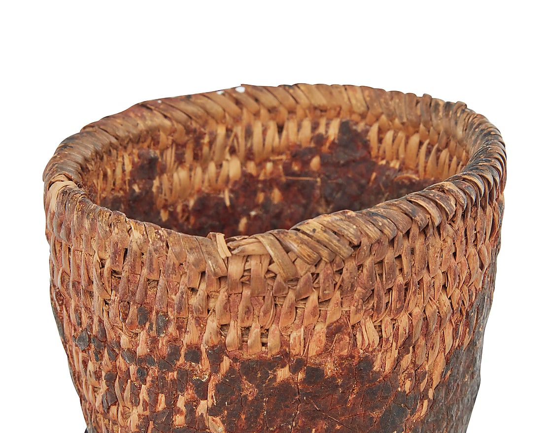 An Apache pitch-covered basketry vessel - 5