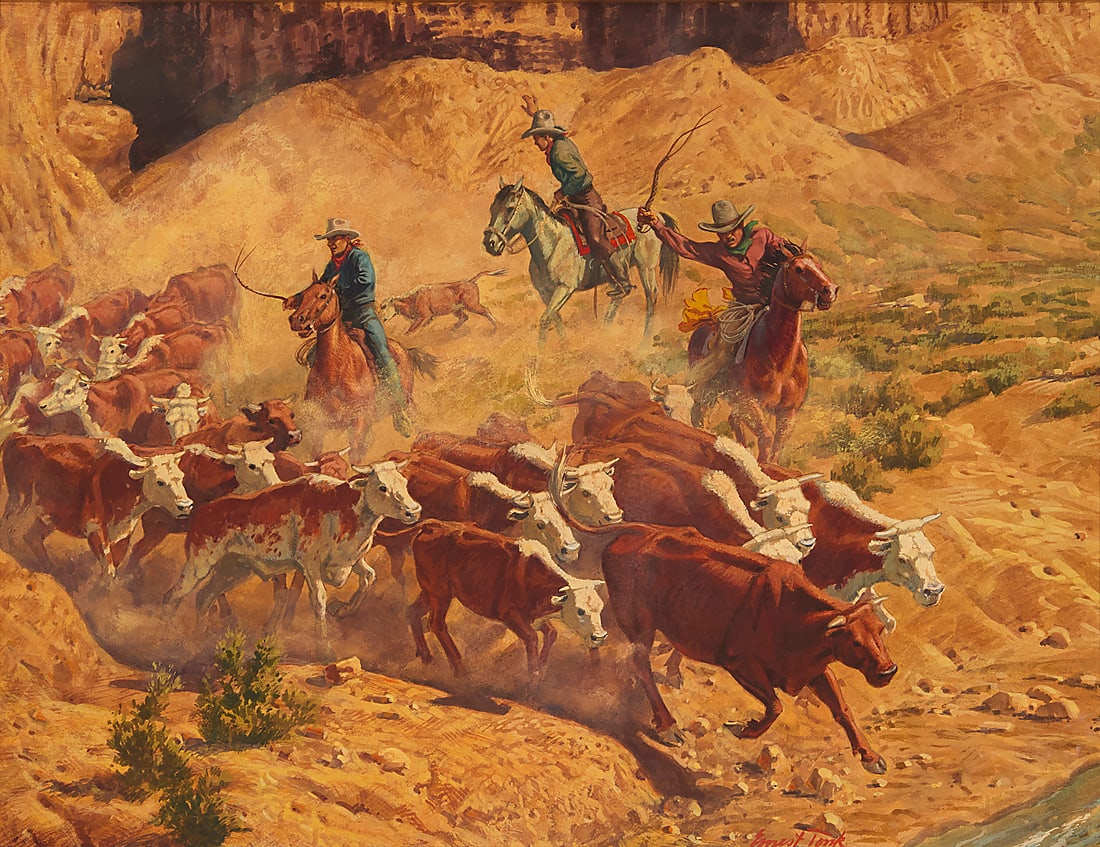 Ernest Tonk (1889-1968), "The Rustlers" (1 of 7)