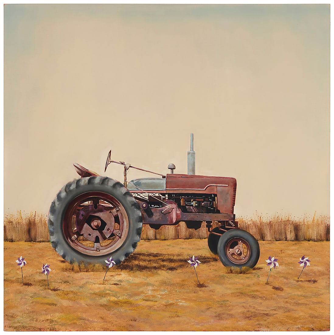 Brian Boner (21st Century), "Wheelwell," 2006: Brian Boner (21st Century) "Wheelwell," 2006 Oil on panel Signed, titled, and dated verso: B. Boner / 1/06 47 3/4 x 47 3/4 in. Provenance: Art One Gallery, Inc., Scottsdale, AZ Other Notes: This lot