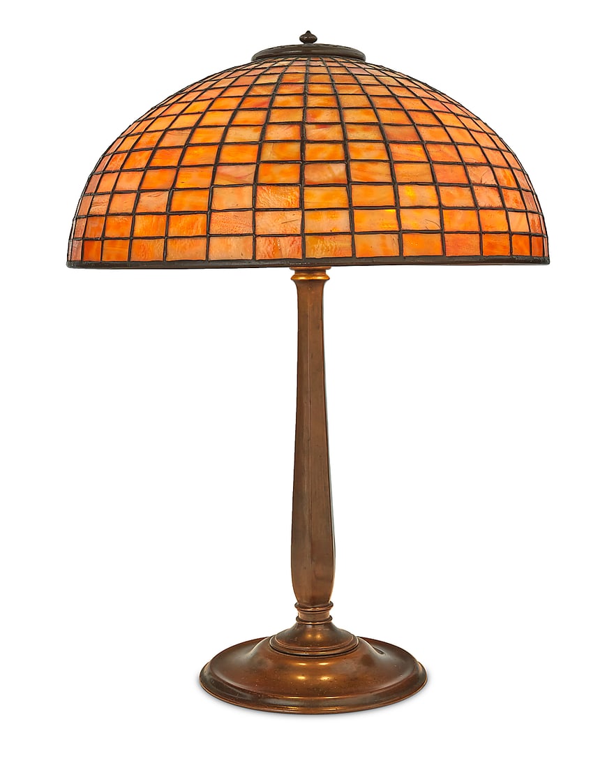 A Tiffany Studios Favrile glass geometric table lamp (1 of 8)