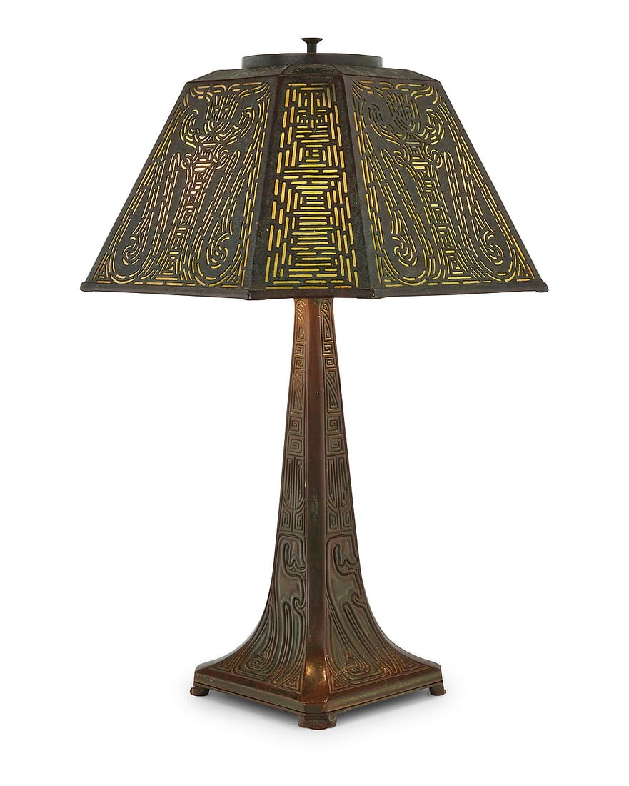 A Tiffany Studios Favrile glass and bronze 'Chinese' table lamp (1 of 9)
