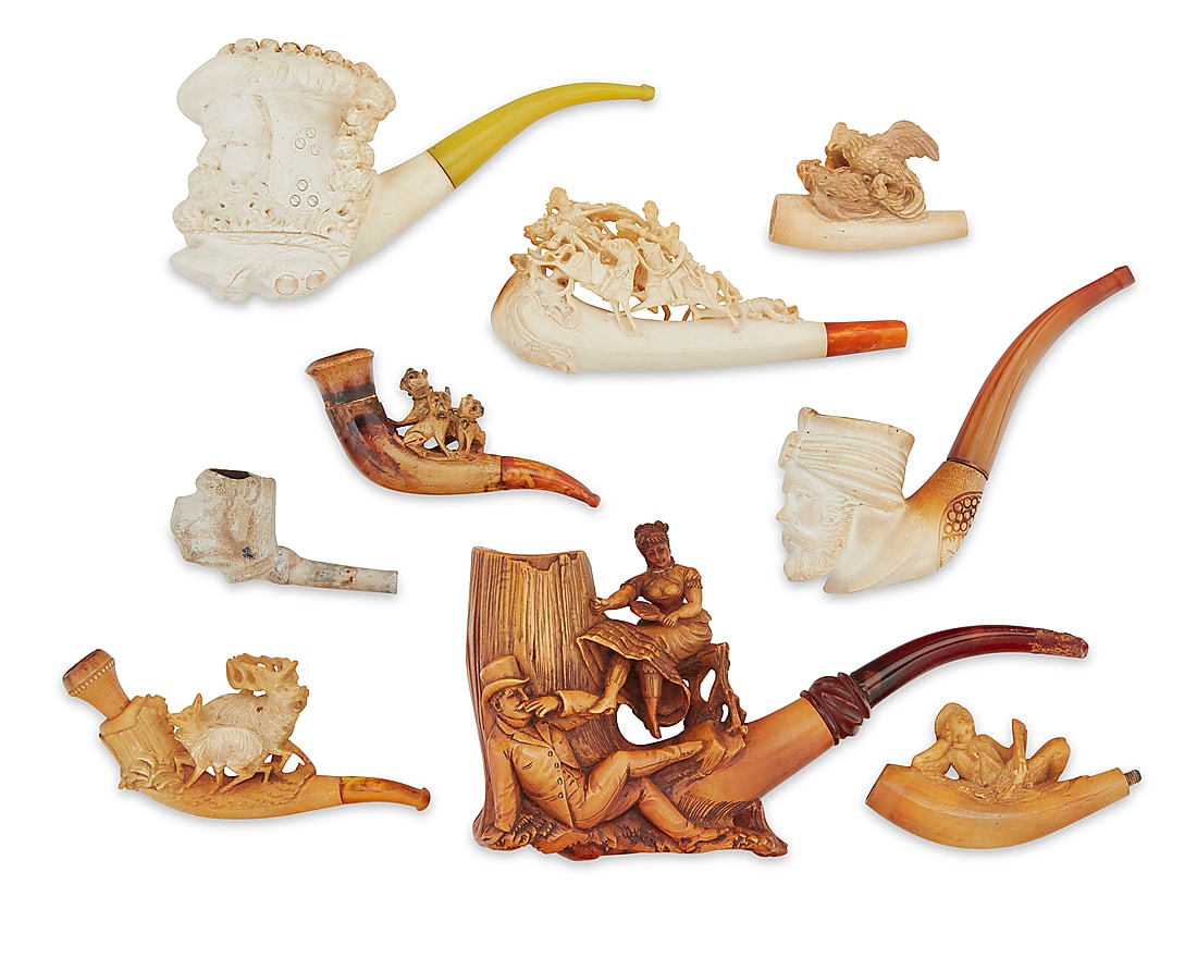 A group of nine meerschaum pipes (1 of 3)