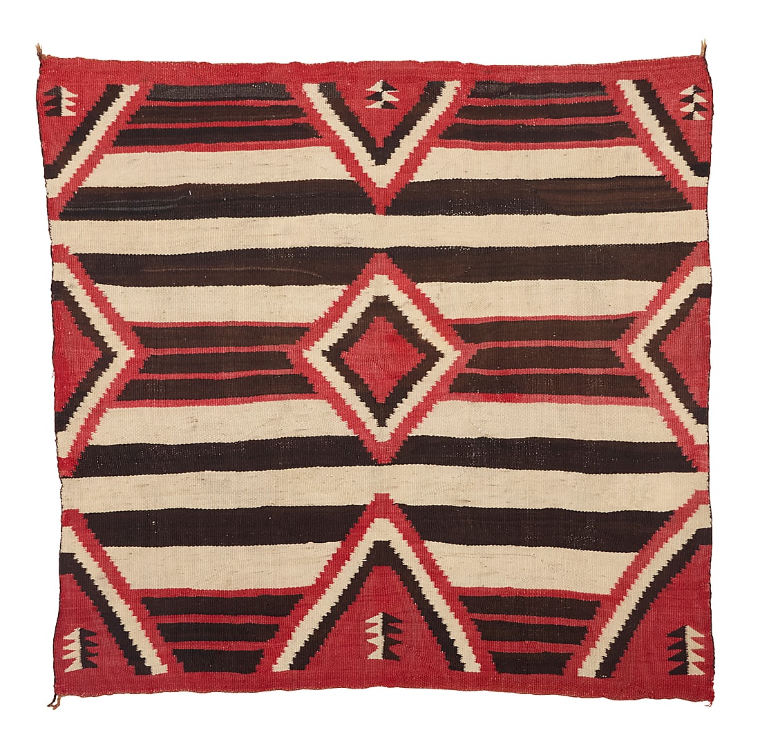 A Dine (Navajo) third phase wearing blanket-style weaving (1 of 3)
