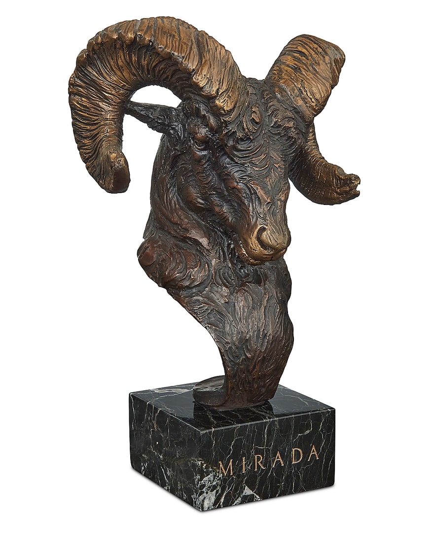 Steve Retzlaff (Active 20th Century), "Majesty," 1998: Steve Retzlaff (Active 20th Century) "Majesty," 1998 Patinated and polished bronze on marble plinth Signed, dated, and titled in the casting: Retzlaff © Height of bronze 9 7/8 in., width 7 3/8 in., d