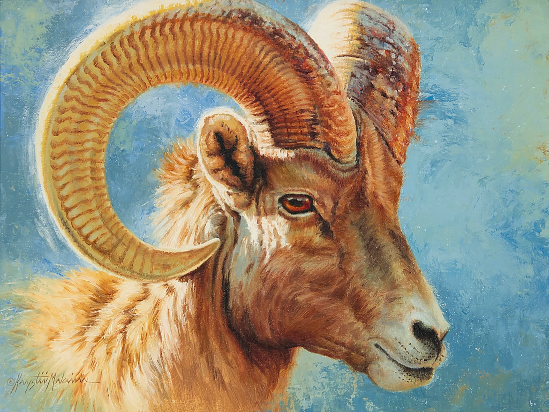 Krystii Melaine (b. 1963), "Desert Dweller" (Desert Bighorn Sheep), 2023 (1 of 7)
