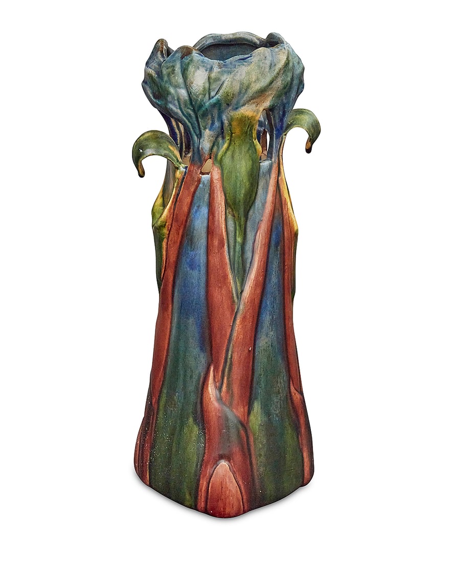 An American glazed earthenware vase - 3