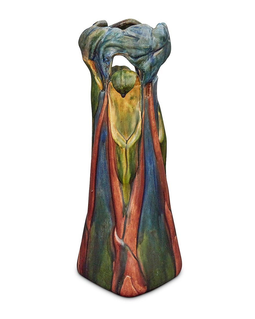 An American glazed earthenware vase - 4