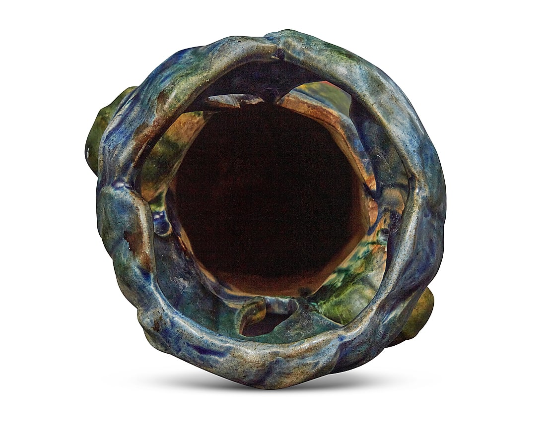 An American glazed earthenware vase - 5