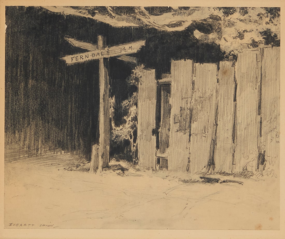 Everett Shinn (1876-1953), Ferndale directional sign (1 of 5)