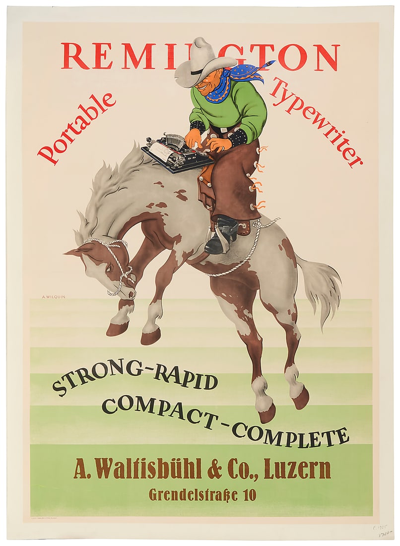 After Andre Wilquin (1899-2000), Remington Portable Typewriter poster, circa 1925 (1 of 5)