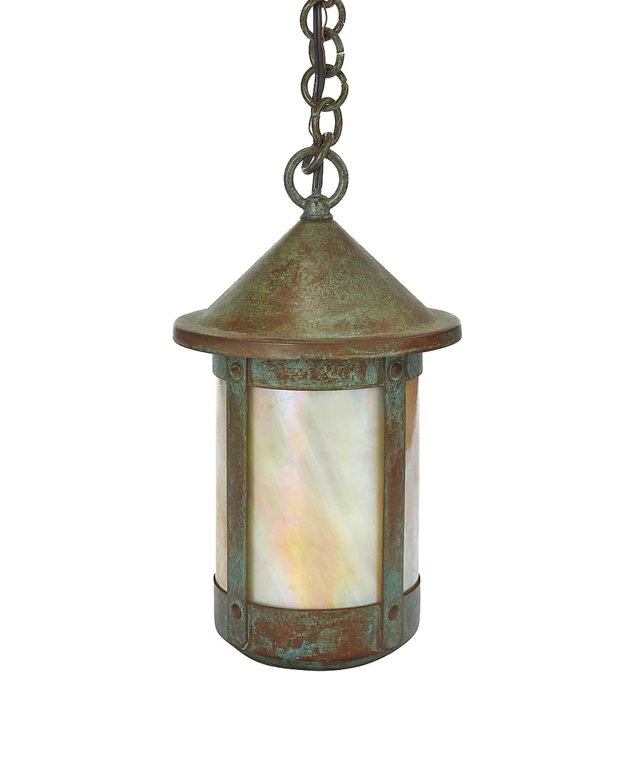 An Arroyo Craftsman Arts & Crafts-style cylindrical lantern (1 of 3)