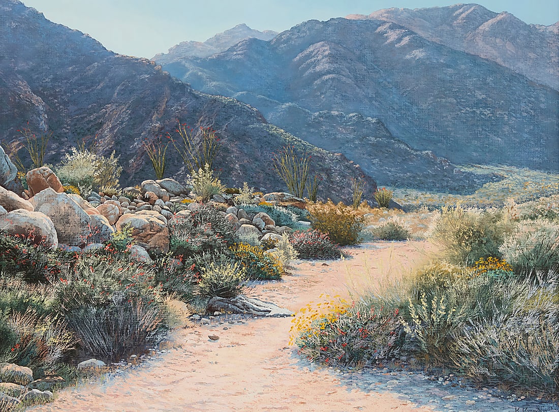 Kerry Kinman (1946-2008), Desert landscape: Kerry Kinman (1946-2008) Desert landscape Oil on canvas Signed lower right: K. Kinman 30 x 40 in.