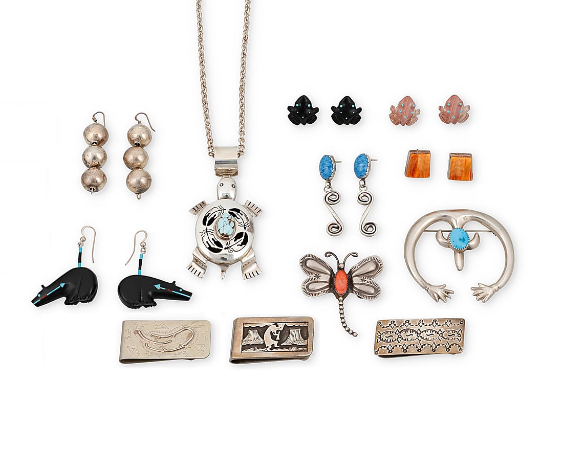A group of Southwest silver jewelry (1 of 2)