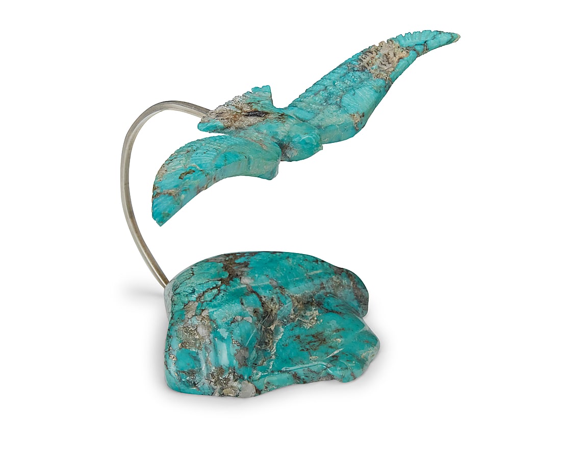 Wayne Paquin (1951-2008, Zuni/Jicarilla Apache), A carved turquoise sculpture (1 of 6)