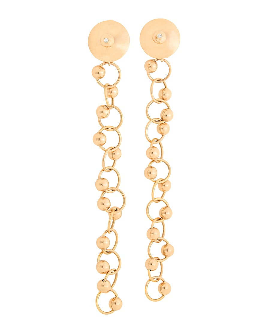 Aletto Brothers: A Pair of 18K Gold Earrings Of a single tassel design featuring interlocking (1 of 3)