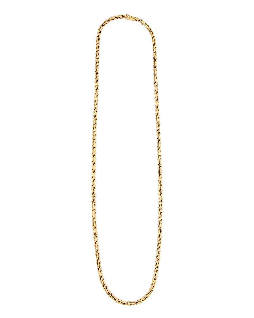 Tiffany & Co.: A Gold Necklace Featuring a textured fancy link design, signed Tiffany & Co., W. (1 of 3)