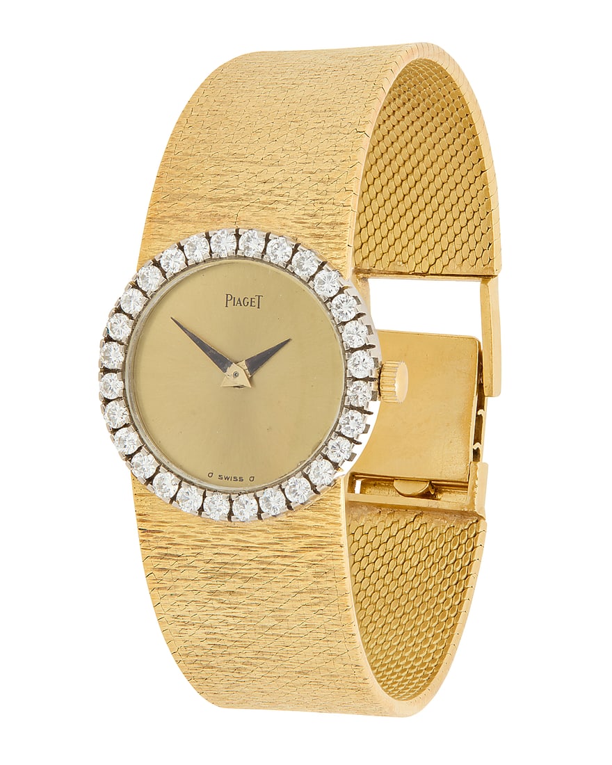 Piaget: An 18K Bi-Color Gold and Diamond Watch Dial: 19.00 mm, round gold diamond with no hour (1 of 4)