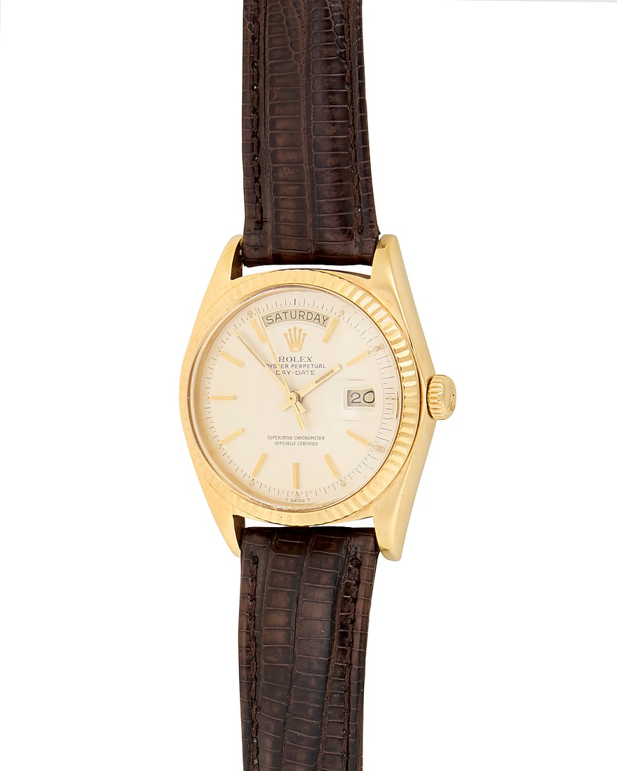 Rolex: An 18K Gold 'Datejust President' Watch Dial: 28.00 mm, Round with baton hour markers Case: (1 of 3)