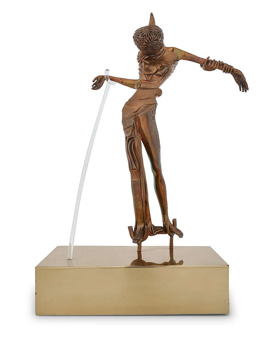 Salvador Dalí (1904-1989) "Vénus à la tête de rose," 1981-82 Gilt-bronze and acrylic on: Salvador Dalí (1904-1989) "Vénus à la tête de rose," 1981-82 Gilt-bronze and acrylic on gold-toned metal base with illumination, electrified Edition: 230/350 (aside from the E.A. edition of 35) Im
