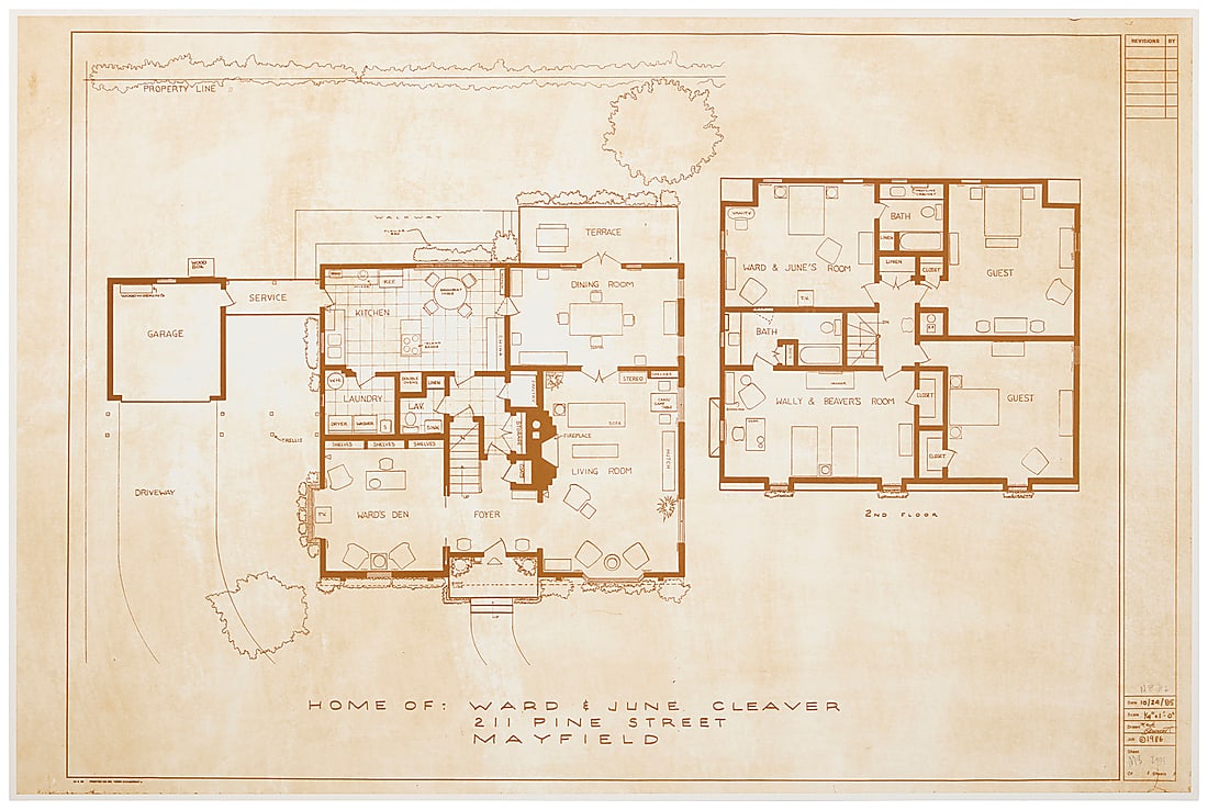 Mark Bennett (b. 1956) "Home of Ward and June Cleaver," 2001 Lithograph in brown on wove paper (1 of 5)