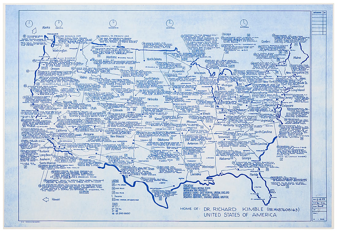 Mark Bennett (b. 1956) "Home of Dr. Richard Kimble," 1999 Lithograph in blue on wove paper A (1 of 5)