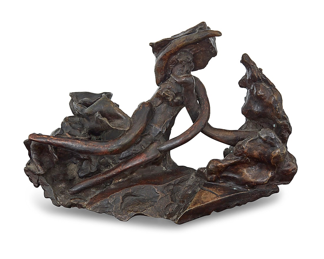 Reuben Nakian (1897-1986), "Leda and the Swan" (larger), 1978: Reuben Nakian (1897-1986) "Leda and the Swan" (larger), 1978 Patinated bronze Edition: 5/7 Signed in the casting: NAKIAN; impressed date, edition, and foundry mark: RENAISSANCE ART FDRY Height 9 3/4 i