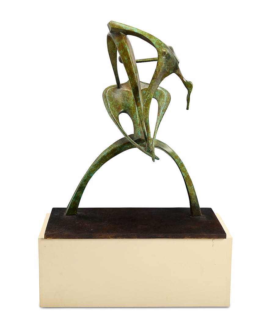 Leon Bronstein (b. 1951) "We are the Champions," 1982 Verdigris patinated bronze on metal base (1 of 13)