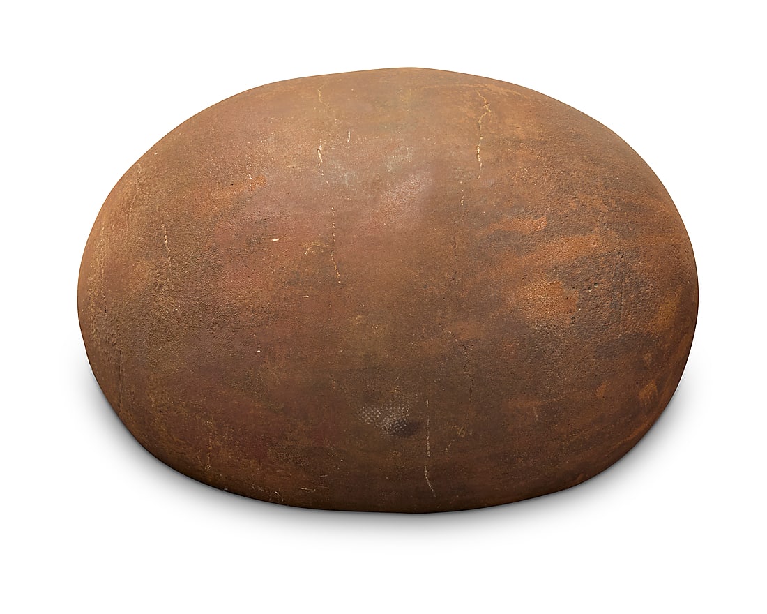 Peter Shelton (b. 1951) "Headegg" Cast iron Unmarked Height 10 1/2 in., diameter 7 7/8 in. (1 of 7)