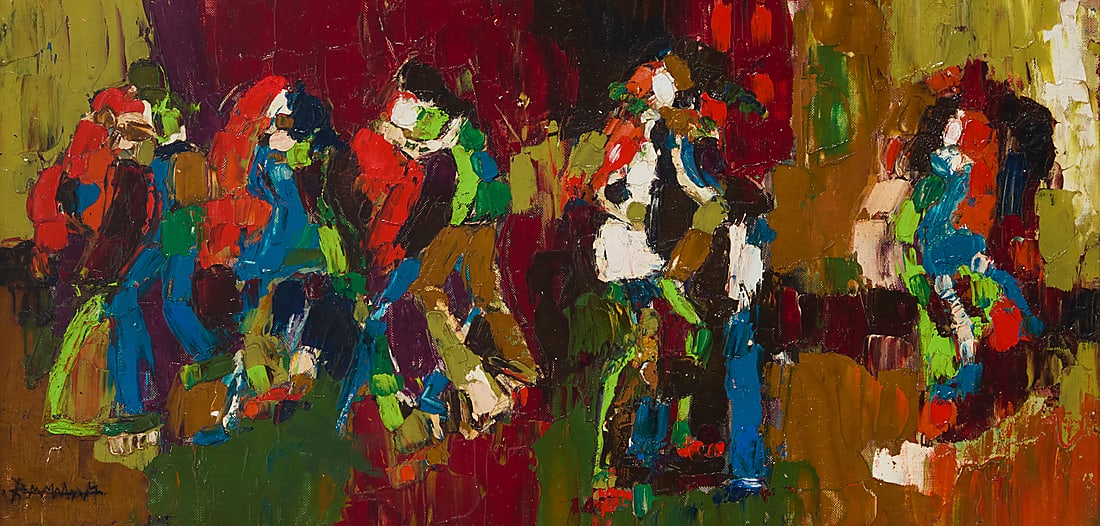 Abraham Rattner (1893-1978) "Ballroom" Oil on canvas Signed lower left: Rattner; titled on the (1 of 1)