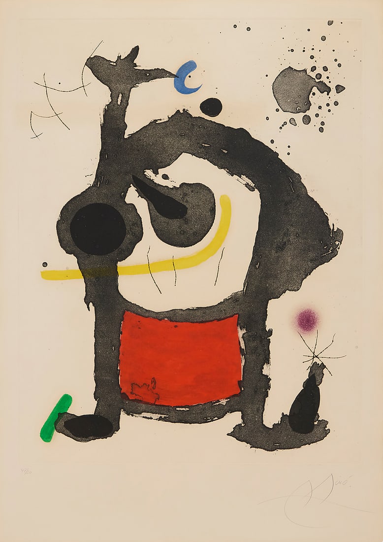 Joan Miró (1893-1983) "Bethsabée," 1972 Etching and aquatint in colors on Arches paper (1 of 7)