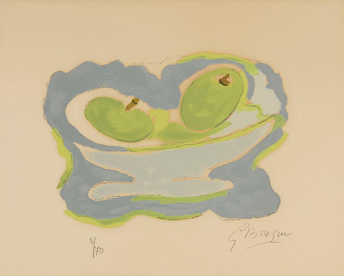 Georges Braque (1882-1963) "Nature morte les Pommes," one plate from "Si je mourais là-bas," (1 of 7)